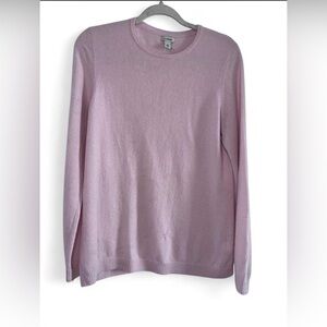LL Beans Women’s 100% Cashmere Crewneck Sweater - Light Pink size Large